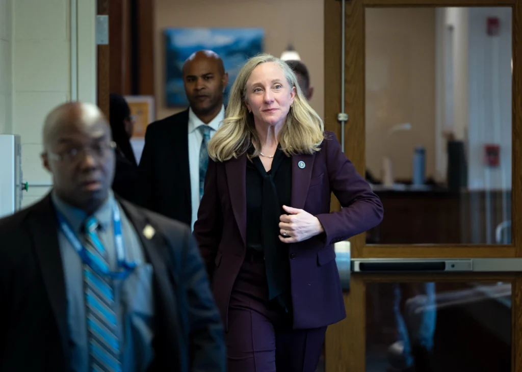 Gov. Abigail Spanberger is sparring with fellow Democrats in Virginia Gov. Abigail Spanberger is sparring with fellow Democrats in Virginia
