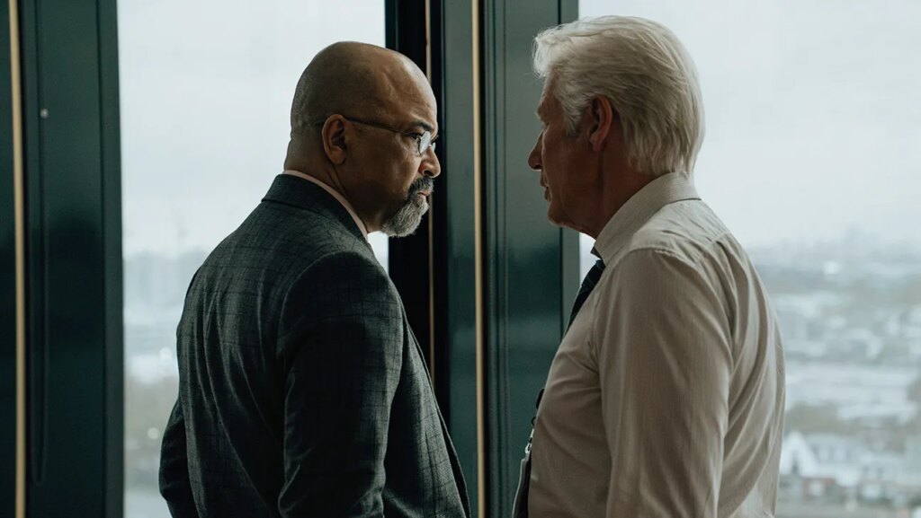 L-R Jeffrey Wright as Henry and Richard Gere as Bosko in The Agency, episode 1, season 2