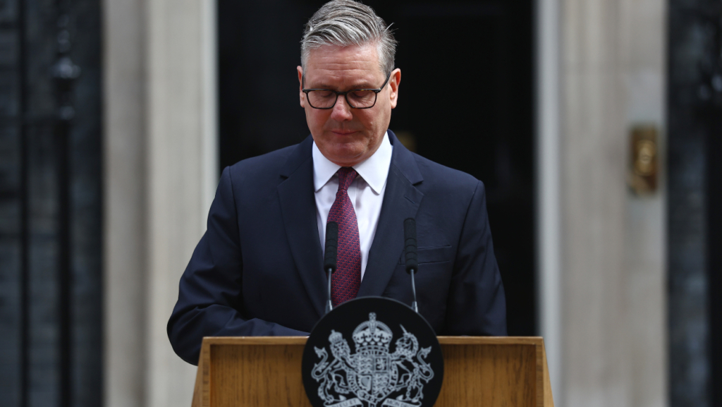 Keir Starmer announces his resignation as UK Prime Minister and Leader of the Labour Party, outside No.10 Downing Street on June 22, 2026.