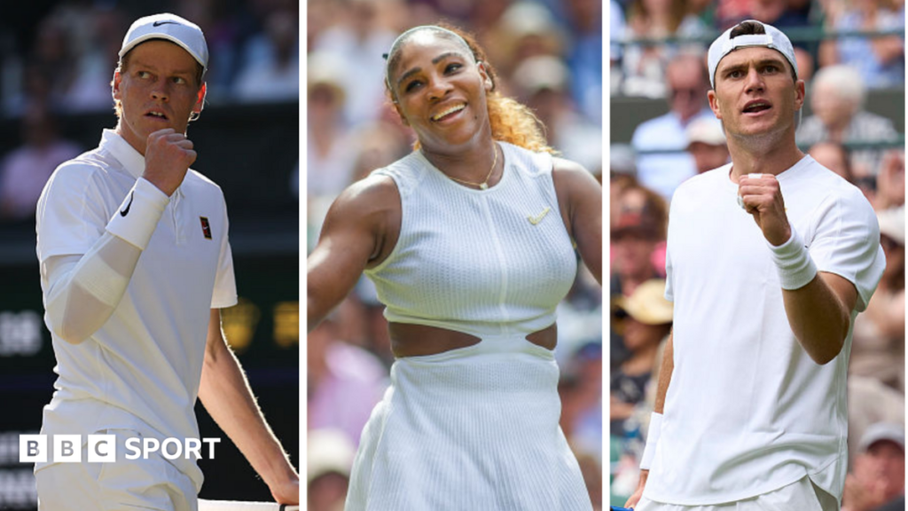 Jannik Sinner, Serena Williams, Jack Draper split image