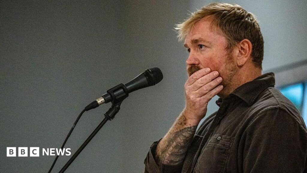Graham Platner’s Platner’s disastrous candidacy exposes rifts that could dampen Democrats’ Senate hopes Graham Platner seen on stage at a microphone. his hand is over his mouth