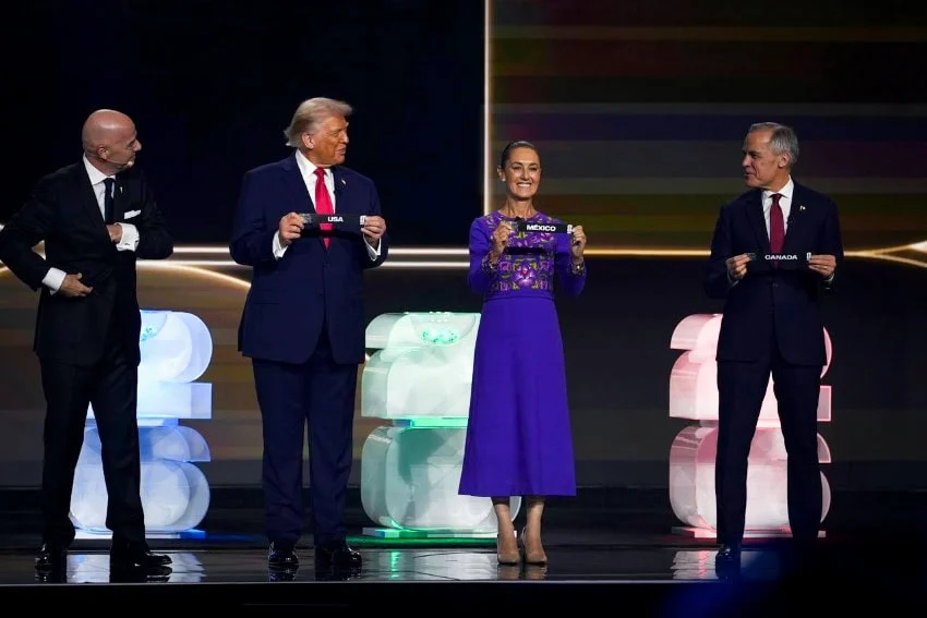 Sheinbaum to attend World Cup final on Trump’s invitation President Sheinbaum holds a plaque reading