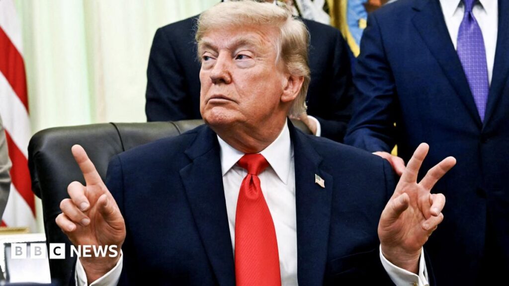 Trump made more than $1bn from crypto in first year back in office A woman with shoulder-length blonde hair talks into a microphone