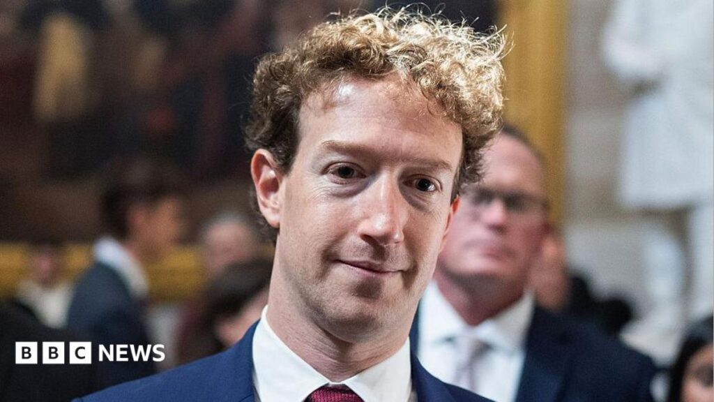 Mark Zuckerberg, CEO of Meta, pictured outside the US Capitol after a meeting