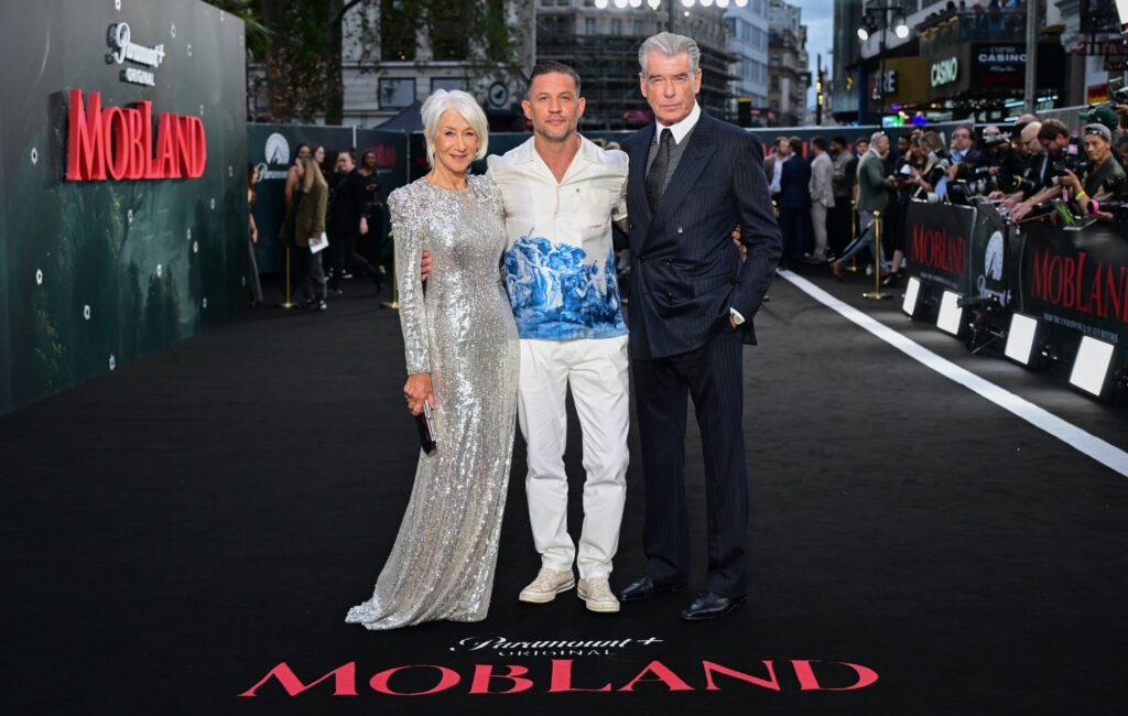 'MobLand' stars Helen Mirren, Tom Hardy and Pierce Brosnan, photo by Mike Marsland/Getty Images for Paramount+