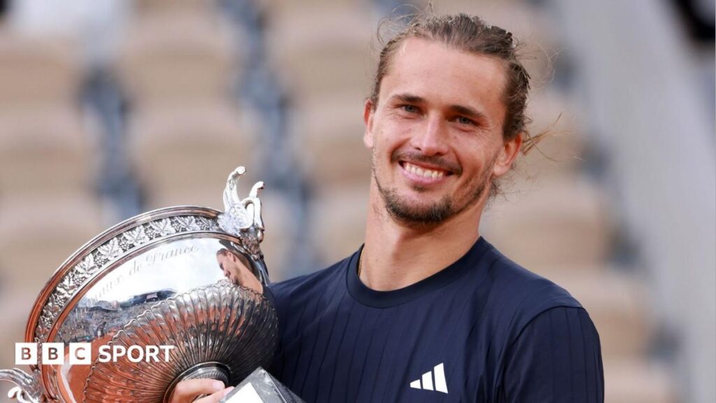 Alexander Zverev lifts the French Open trophy