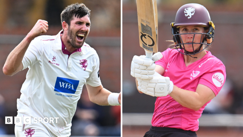 Craig Overton and Sophie Luff win Professional Cricketers’ Association awards Split graphic of Craig Overton celebrating a wicket and Sophie Luff playing a shot into the leg side