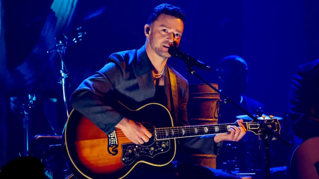 Justin Timberlake performing during the iHeartRadio Music Awards earlier this year.